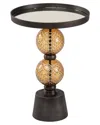 Sagebrook Home Metal 22in Orb Side Table With Mirror Top In Black
