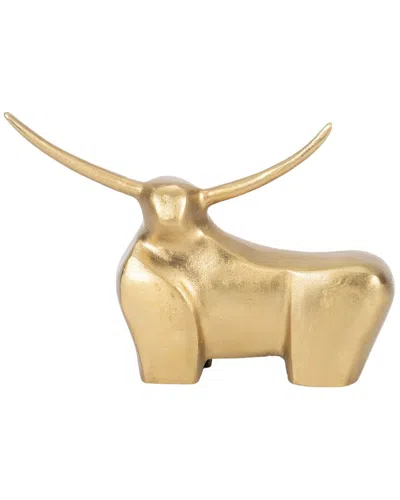 Sagebrook Home Metal 8in Standing Bull In Gold