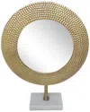 Sagebrook Home Metal Hammered Mirror On Stand In Gold