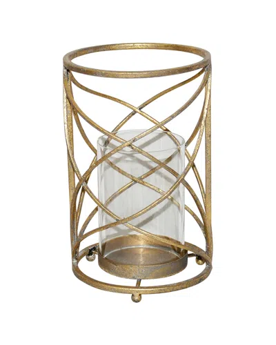 Sagebrook Home Metal Hurricane Candleholder In Gold