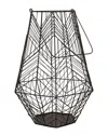 Sagebrook Home Metal Wire Lantern In Black