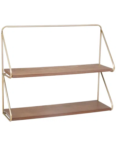 Sagebrook Home Metal Wood Tier Wall Shelf In Brown