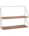 Sagebrook Home Metal Wood Tier Wall Shelf In Gold