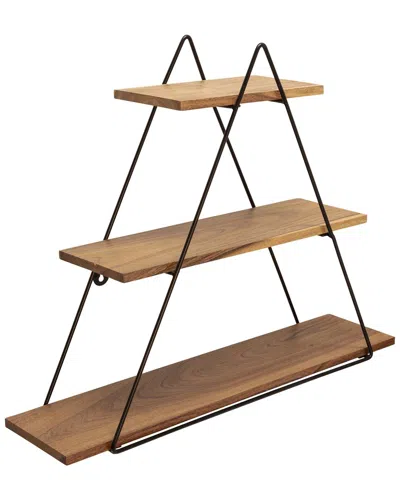 Sagebrook Home Metal/wood 20in Triangle Wall Shelf In Brown
