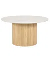 Sagebrook Home Reeded Coffee Table In Brown
