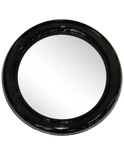 Sagebrook Home Round Mirror In Black