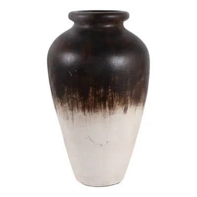 Sagebrook Home Rustic Round Tall Flower Vase For Home Decor  Decorative Terracotta Clay Style Table Vase For Modern In Brown