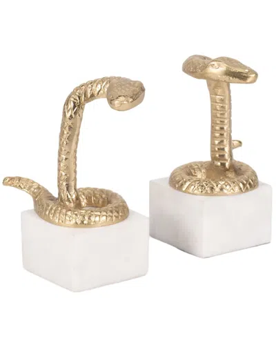 SAGEBROOK HOME SAGEBROOK HOME SET OF TWO 7IN SNAKE BOOKENDS