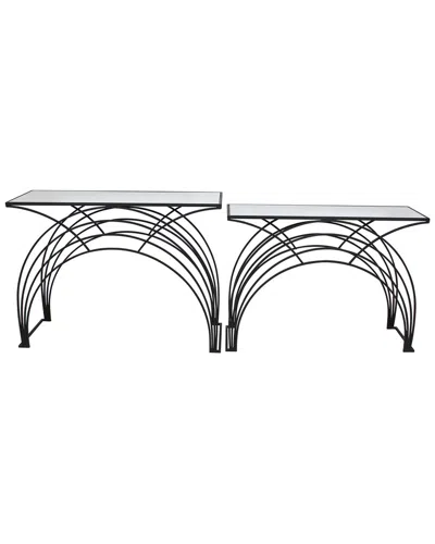 Sagebrook Home Set Of 2 Arch Accent Tables In Black
