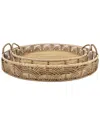 Sagebrook Home Set Of 2 Bamboo Round Trays In Brown