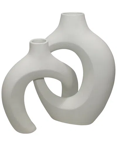 SAGEBROOK HOME SAGEBROOK HOME SET OF 2 CERAMIC INTERLOCKING VASES