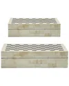Sagebrook Home Set Of 2 Checkered Boxes In Black