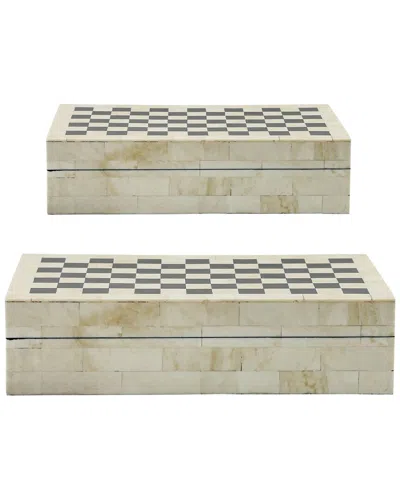 SAGEBROOK HOME SAGEBROOK HOME SET OF 2 CHECKERED BOXES