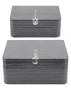 Sagebrook Home Set Of 2 Clasp Boxes In Gray