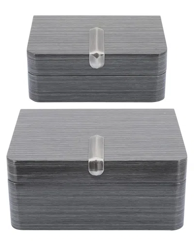 Sagebrook Home Set Of 2 Clasp Boxes In Gray