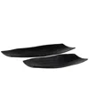 Sagebrook Home Set Of 2 Geometric Disc Plates In Black