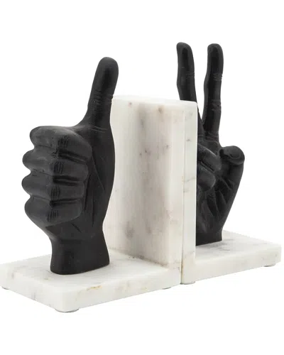 Sagebrook Home Set Of 2 Hand Sign Bookends In Black