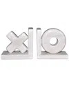 Sagebrook Home Set Of 2 Marble X&o Bookends In White