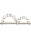 Sagebrook Home Set Of 2 Rainbow Shelves In White
