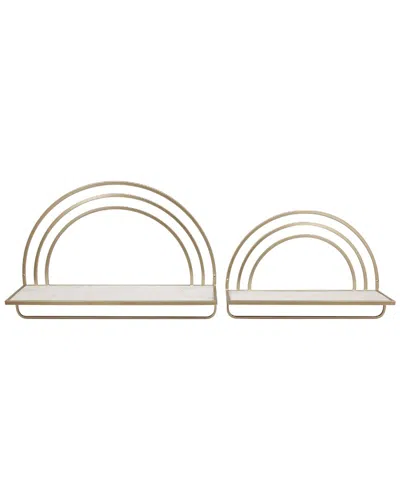 Sagebrook Home Set Of 2 Rainbow Shelves In White