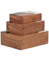 Sagebrook Home Set Of 3 Mid-century Boxes In Multicolor