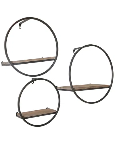 Sagebrook Home Set Of 3 Wall Shelves In Brown