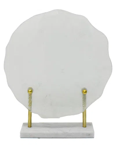 Sagebrook Home Speckled Glass Sculpture In White
