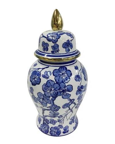 Sagebrook Home Temple Jar In Blue