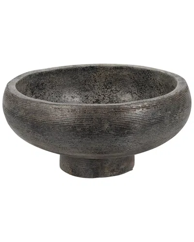 Sagebrook Home Terracotta 14in Etched Bowl On Stand In Black