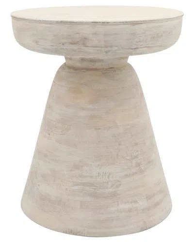Sagebrook Home Wood 19in Side Table In White