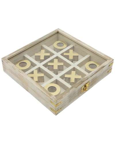 Sagebrook Home Wood 8x8 Tic Tac Toe In Neutral