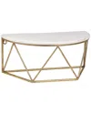 Sagebrook Home Wood Metal Demilune Wall Shelf In White