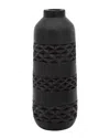 Sagebrook Home Wood Stained Vase In Black