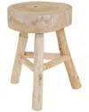Sagebrook Home Wooden 16in Stool In Ivory