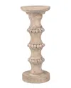 Sagebrook Home Wooden Banded Bead Candleholder In Brown
