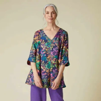 Sahara Scattered Floral Linen Tunic In Multi