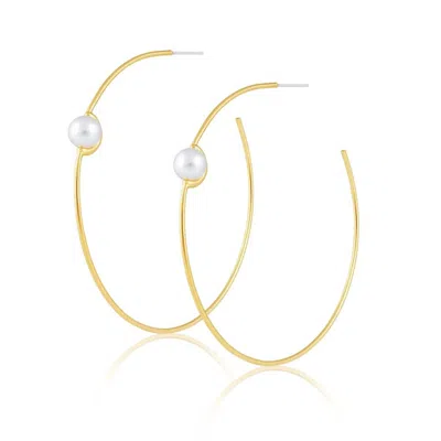 Sahira Belize Pearl Hoop In Pearl/gold