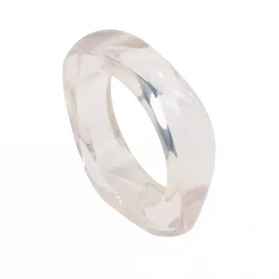 Sahira Jewelry Design Women's Acrylic Bangle In Clear In Silver