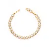 Sahira Jewelry Design Women's Bezel Heart Tennis Bracelet In Gold Plated In Multi