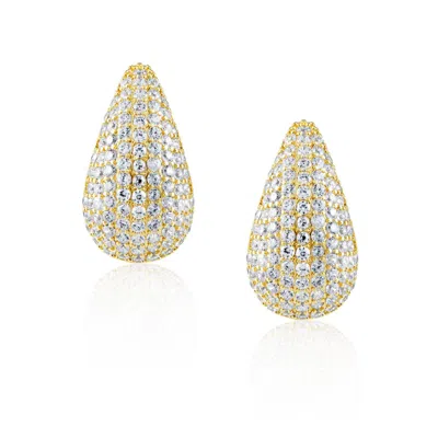 Sahira Jewelry Design Women's Celine Cubic Zirconia Raindrop Earring In Gold