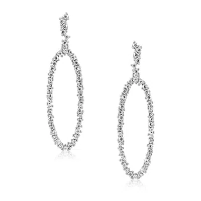 Sahira Jewelry Design Women's Cheyanne Pave Earrings In Silver