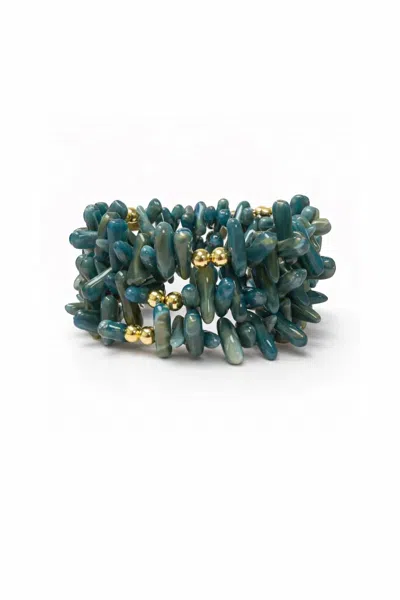 Sahira Jewelry Design Women's Coral Wrap Bracelet In Sea Glass In Green