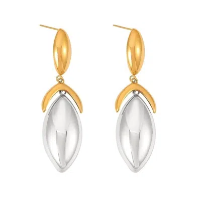 Sahira Jewelry Design Women's Gal Two Tone Drop Earring In Silver In Gold