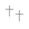 Sahira Jewelry Design Women's Glitz Cross Stud Earrings In Silver In Silver