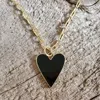 Sahira Jewelry Design Women's Jamie Enamel Heart Necklace In Black In Black