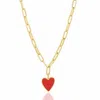 Sahira Jewelry Design Women's Jamie Enamel Heart Necklace In Red In Multi
