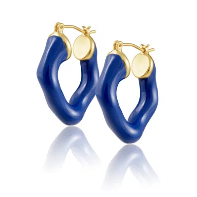 Sahira Jewelry Design Women's Jarol Abstract Hoop Earrings In Blue