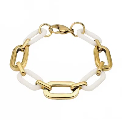 Sahira Jewelry Design Women's Jenna Link Acrylic Bracelet In White In Multi