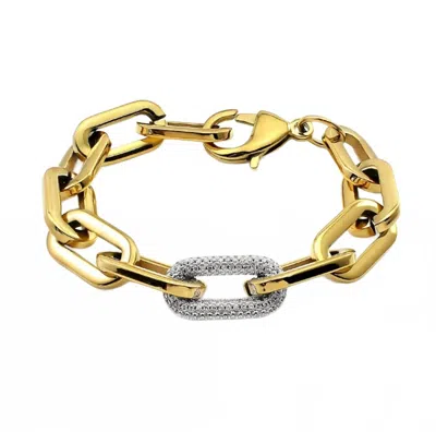 Sahira Jewelry Design Women's Jenna Pave Bracelet In Two Toned In Gold
