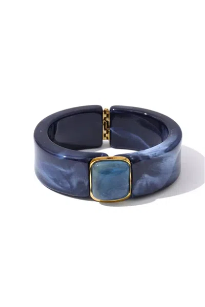 Sahira Jewelry Design Women's Marble Resin Bracelet In Ocean Mist In Blue